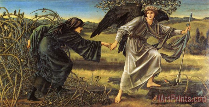 Edward Burne Jones Romaunt of The Rose Love Leading The Pilgrim Art Print