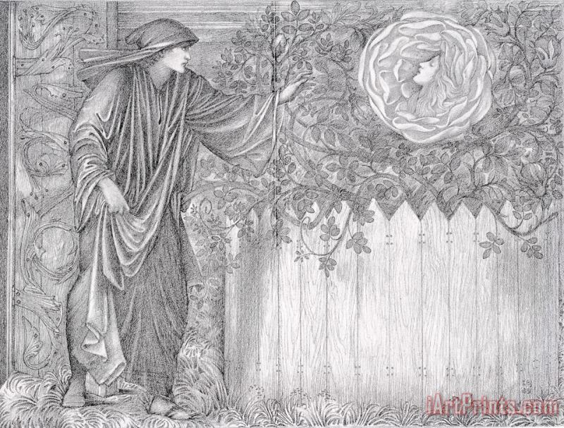 Edward Burne Jones Romaunt of The Rose The Heart of The Rose Art Painting
