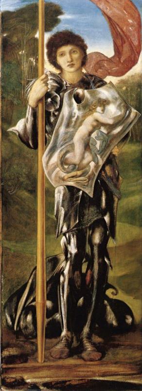Saint George painting - Edward Burne Jones Saint George Art Print
