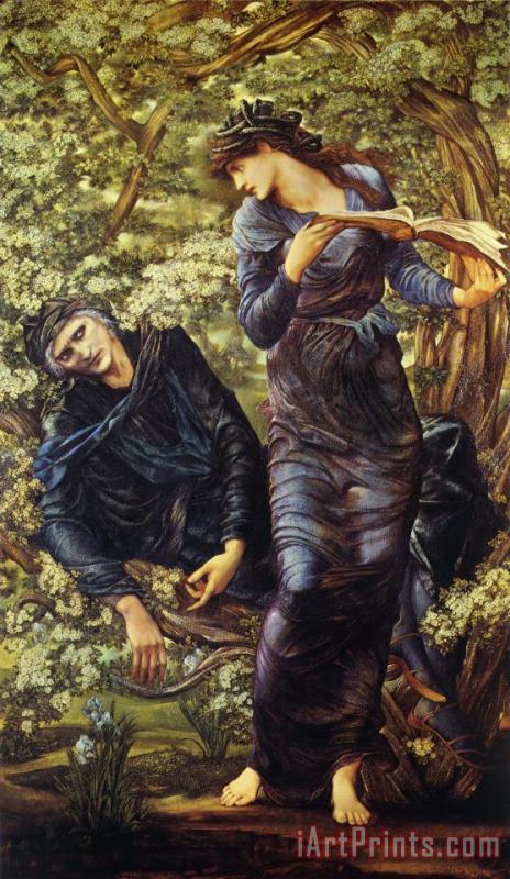 The Beguiling of Merlin painting - Edward Burne Jones The Beguiling of Merlin Art Print