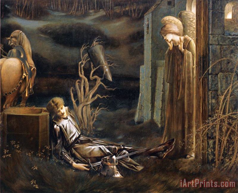 The Dream of Launcelot at The Chapel of The San Graal painting - Edward Burne Jones The Dream of Launcelot at The Chapel of The San Graal Art Print