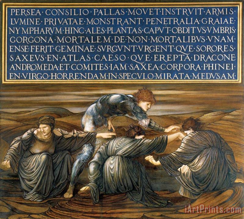 The Perseus Series Perseus And The Graiae painting - Edward Burne Jones The Perseus Series Perseus And The Graiae Art Print