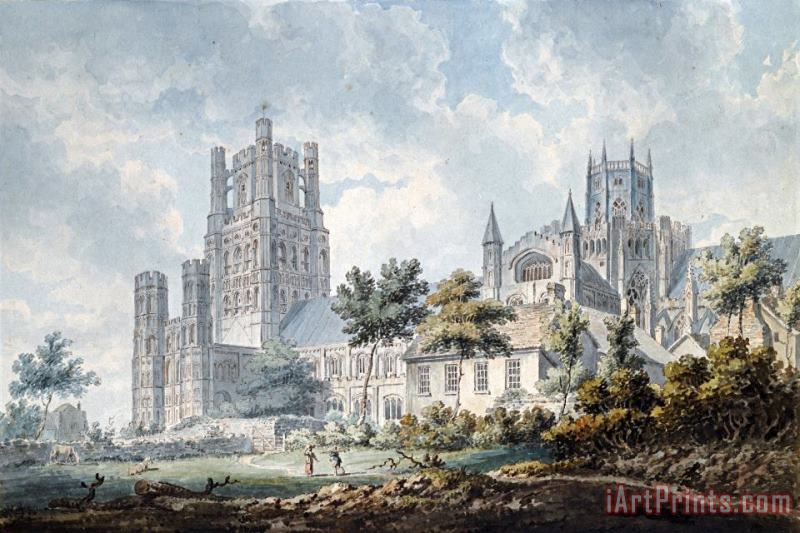 Ely Cathedral From The South East painting - Edward Dayes Ely Cathedral From The South East Art Print