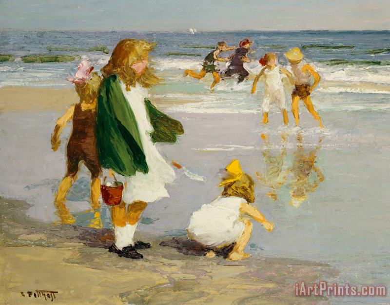 Edward Henry Potthast Play in the Surf Art Print