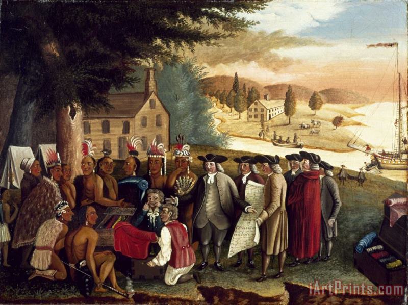 Edward Hicks Penn's Treaty with The Indians Art Painting