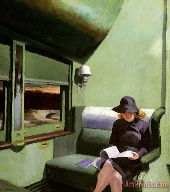Compartment C Car 293 painting - Edward Hopper Compartment C Car 293 Art Print