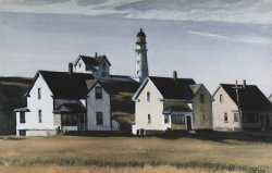 Lighthouse Art for sale - Lighthouse Hill Cape Elizabeth Maine by Edward Hopper