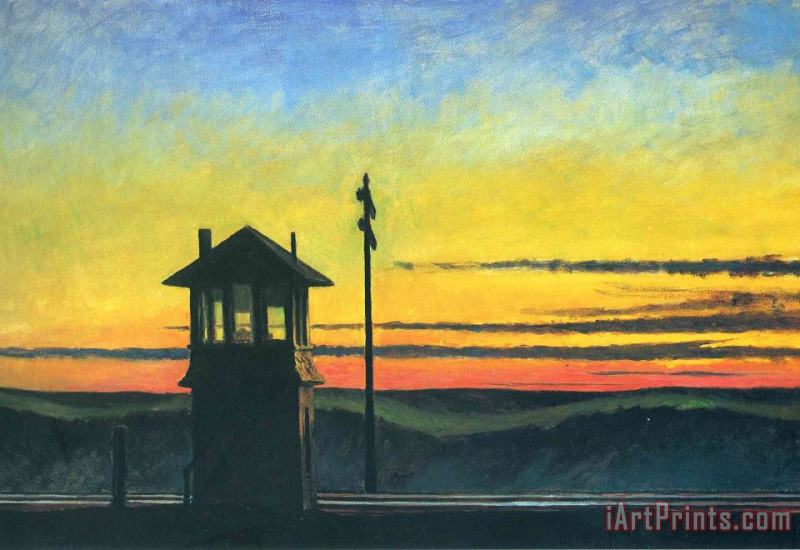 Railroad Sunset painting - Edward Hopper Railroad Sunset Art Print
