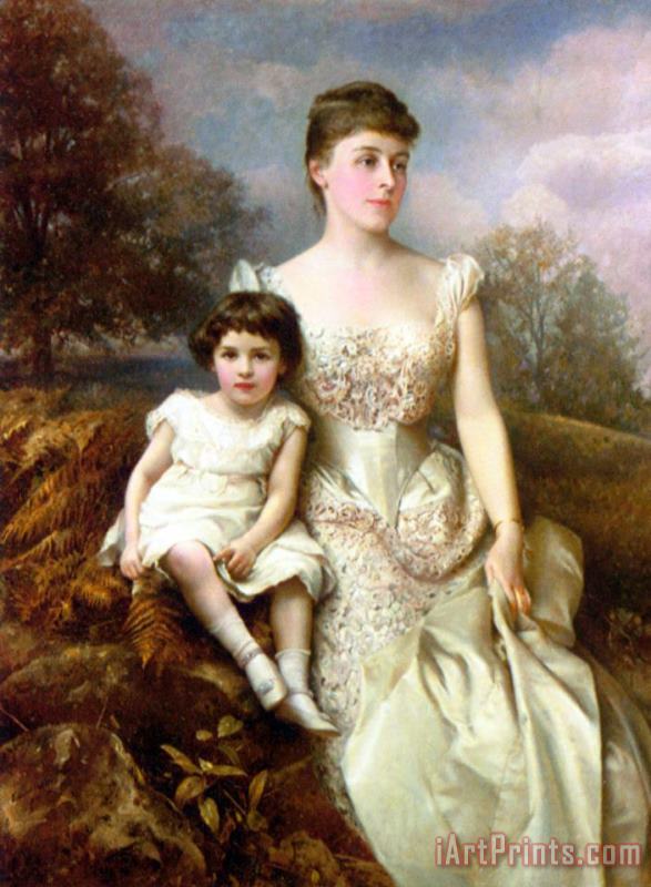 Edward Hughes Portrait of Mrs. Drury Percy Wormald And Her Son Art Painting