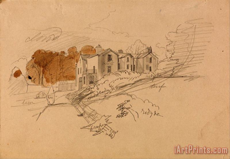 A Country House painting - Edward Lear A Country House Art Print