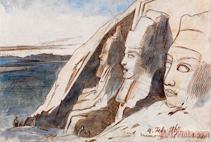 Abu Simbel painting - Edward Lear Abu Simbel Art Print
