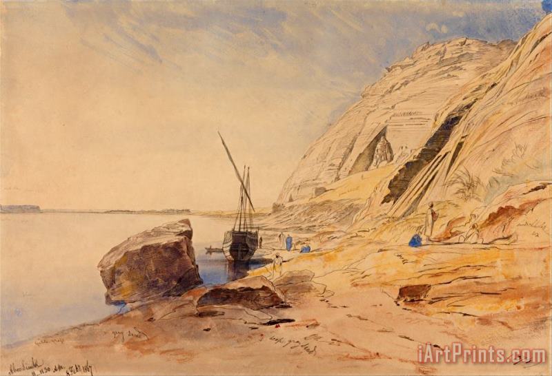 Abu Simbel, 11 11 30 Am, 8 February 1867 (374) painting - Edward Lear Abu Simbel, 11 11 30 Am, 8 February 1867 (374) Art Print