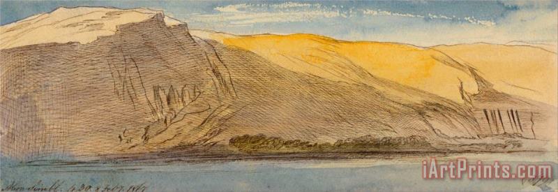 Abu Simbel, 4 30 Pm, 8 February 1867 (379) painting - Edward Lear Abu Simbel, 4 30 Pm, 8 February 1867 (379) Art Print