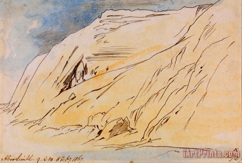 Abu Simbel, 9 00 Am, 8 February 1867 (372a) painting - Edward Lear Abu Simbel, 9 00 Am, 8 February 1867 (372a) Art Print