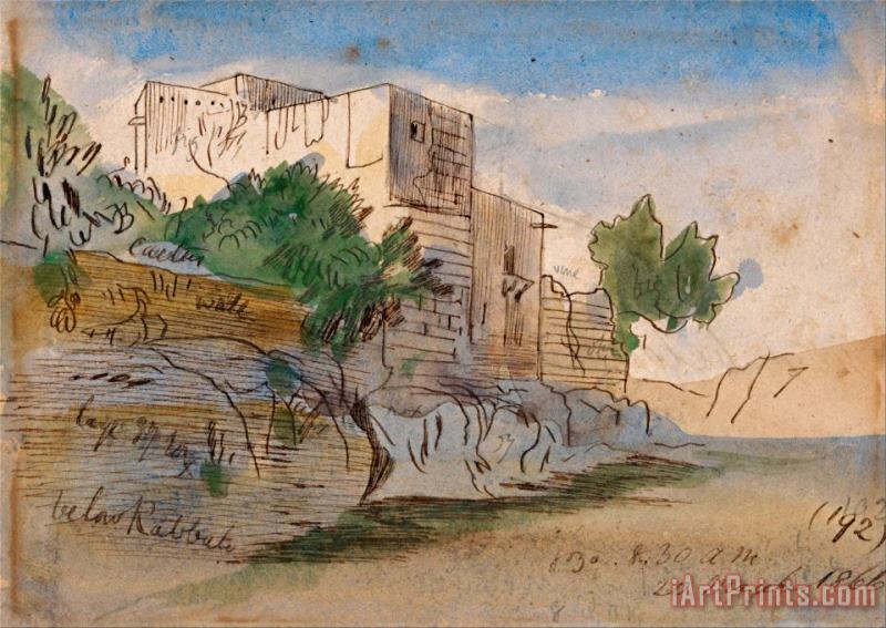 Edward Lear Below Rabat, Malta Art Painting
