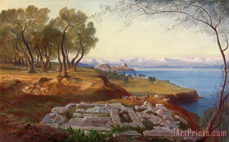 Corfu From Ascension painting - Edward Lear Corfu From Ascension Art Print