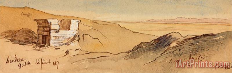 Dendera, 9 00 Am, 15 January 1867 (156) painting - Edward Lear Dendera, 9 00 Am, 15 January 1867 (156) Art Print
