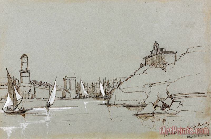 Edward Lear Entrance to The Port of Marseilles Art Print