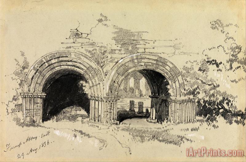 Edward Lear Furness Abbey East, 29 August 1836 Art Print