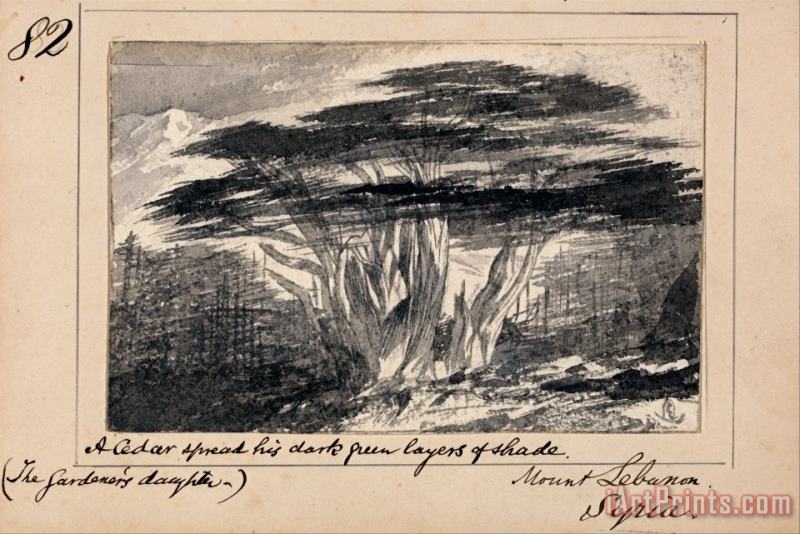 Edward Lear Illustration to Tennyson's The Gardener's Daughter Mount Lebanon, Syria Art Print
