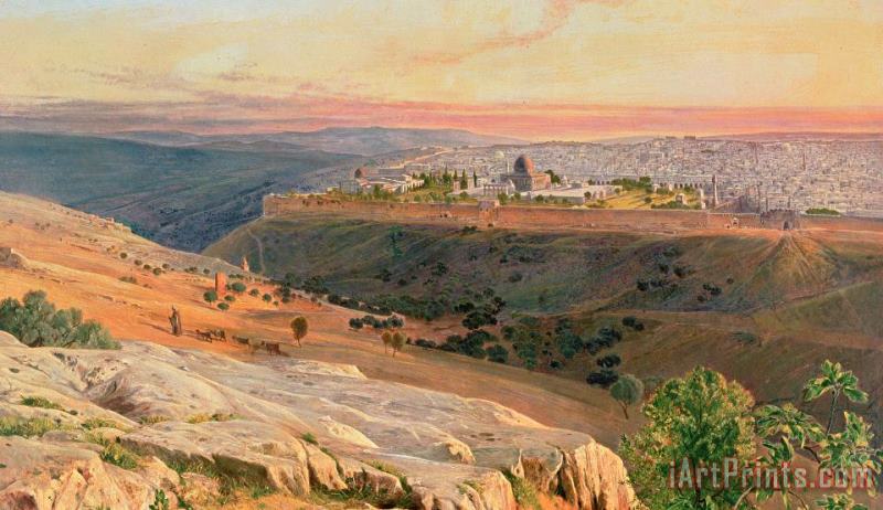Edward Lear Jerusalem From The Mount Of Olives Art Print