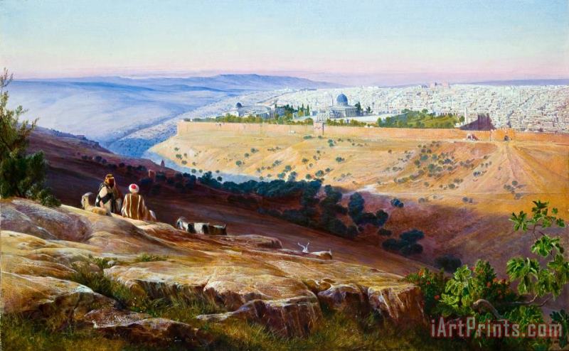 Jerusalem From The Mount of Olives painting - Edward Lear Jerusalem From The Mount of Olives Art Print