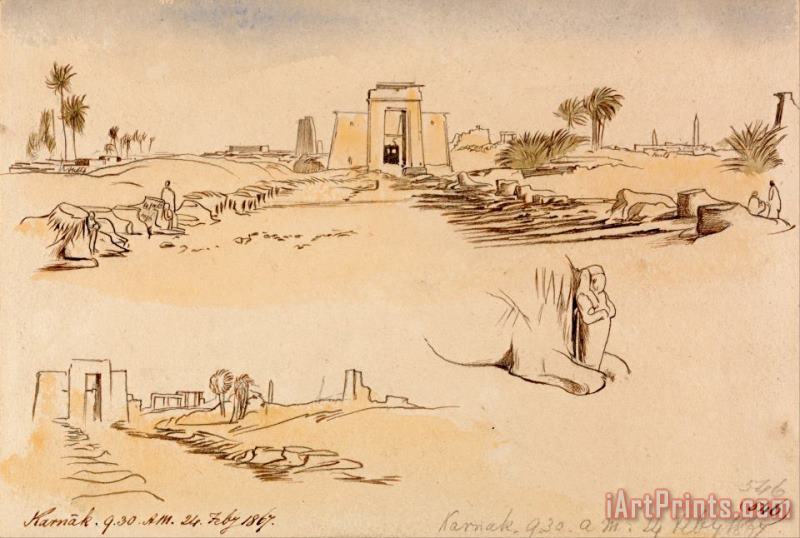 Karnak, 9 30 Am, 24 February 1867 (546) painting - Edward Lear Karnak, 9 30 Am, 24 February 1867 (546) Art Print