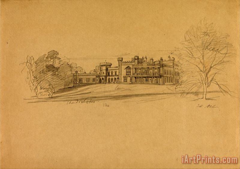 Knowsley Hall 3 painting - Edward Lear Knowsley Hall 3 Art Print