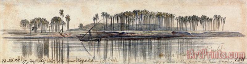 Near Negadeh, 12 30 Pm, 17 January 1867 (188) painting - Edward Lear Near Negadeh, 12 30 Pm, 17 January 1867 (188) Art Print