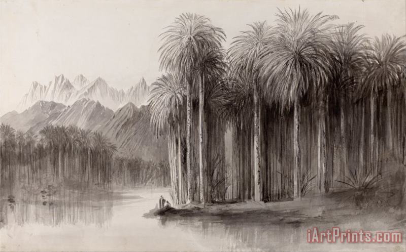 Wady Feiran, Peninsula of Mt. Sinai painting - Edward Lear Wady Feiran, Peninsula of Mt. Sinai Art Print