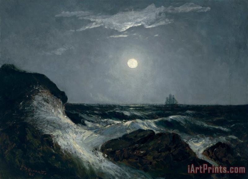 Edward Mitchell Bannister Moonlight Marine Art Painting