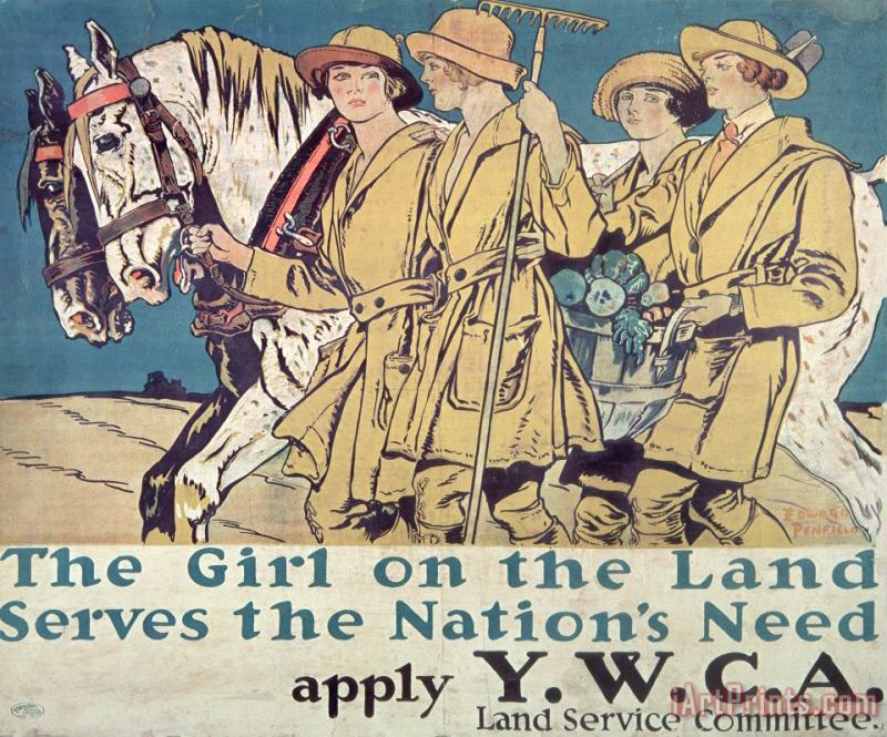 World War I YWCA poster painting - Edward Penfield World War I YWCA poster Art Print