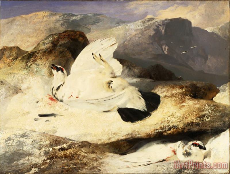 Edwin Landseer Ptarmigan in a Landscape Art Painting