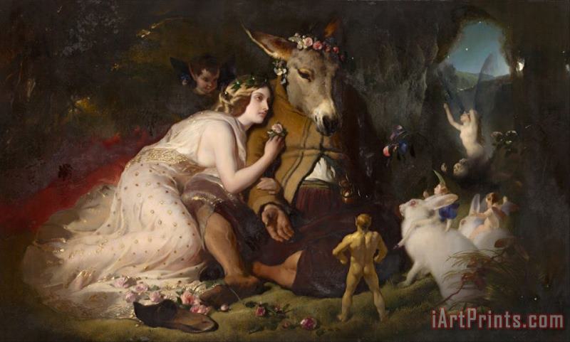 Scene From a Midsummer Night's Dream. Titania And Bottom painting - Edwin Landseer Scene From a Midsummer Night's Dream. Titania And Bottom Art Print