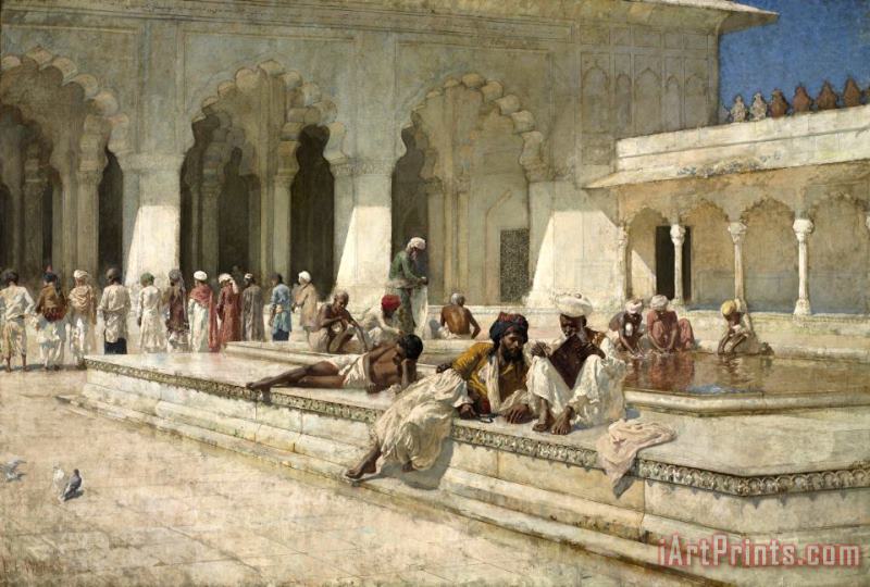 The Hour of Prayer at Moti Mushid (the Pearl Mosque), Agra painting - Edwin Lord Weeks The Hour of Prayer at Moti Mushid (the Pearl Mosque), Agra Art Print