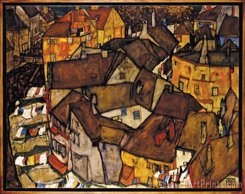 Egon Schiele Krumau Crescent of Houses (the Small City V) Art Print