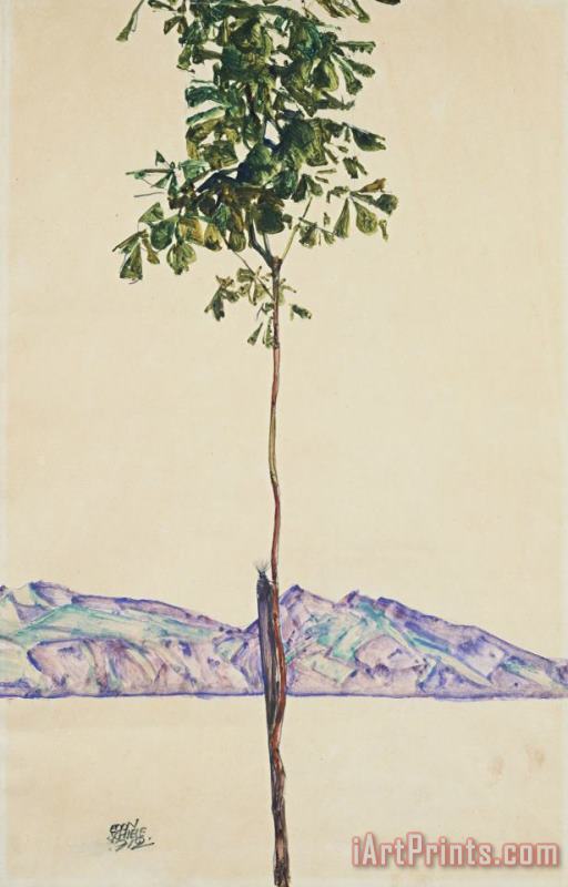 Egon Schiele Little Tree (chestnut Tree at Lake Constance) Art Painting