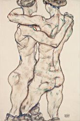 Egon Schiele Naked Girls Embracing