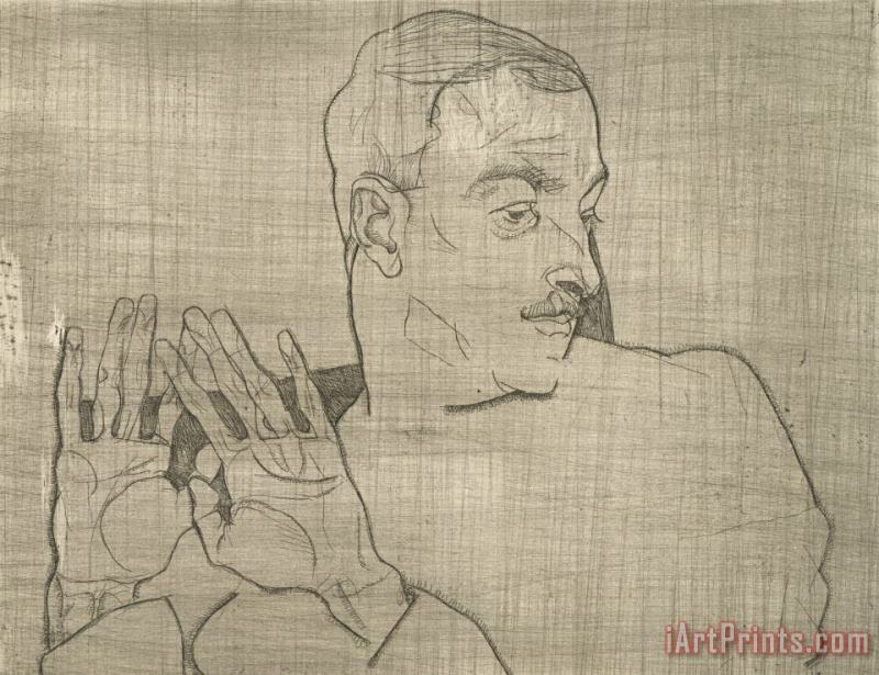 Portrait of Arthur Roessler painting - Egon Schiele Portrait of Arthur Roessler Art Print