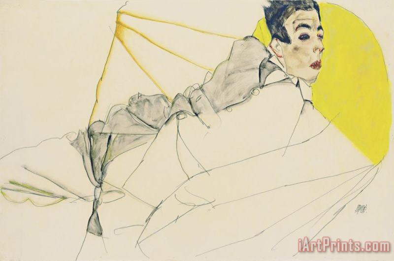 Egon Schiele Reclining Boy (erich Lederer) Art Painting