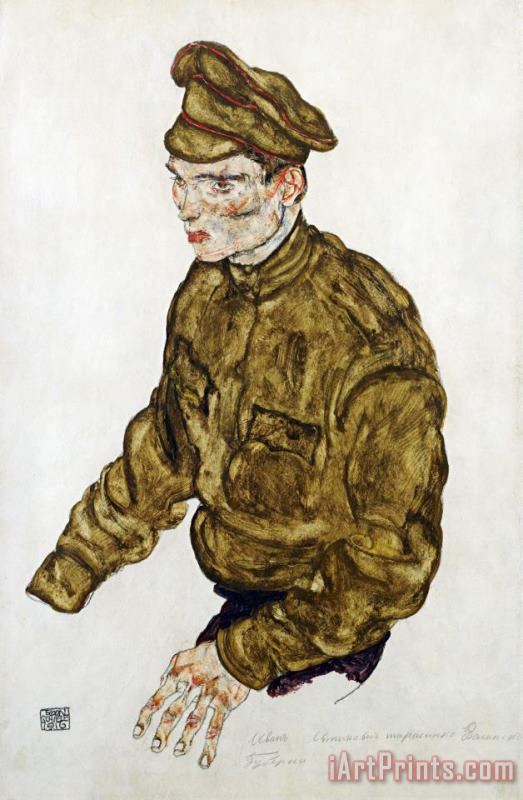 Egon Schiele Russian Prisioner of War Art Painting