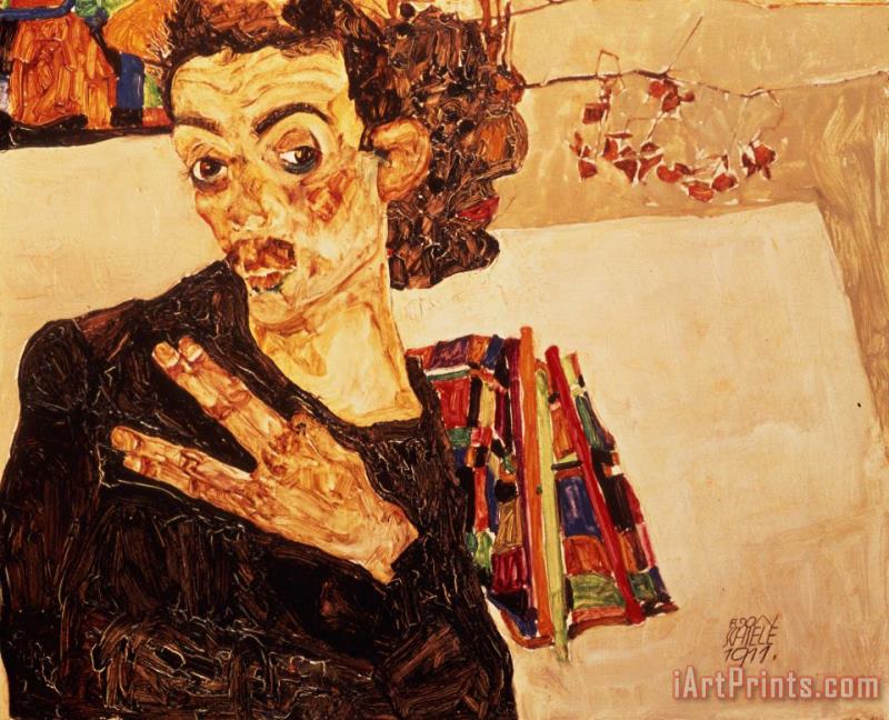 Egon Schiele Self Portrait Art Painting