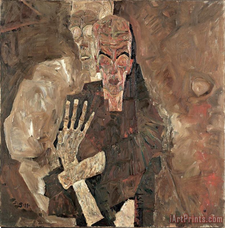 Egon Schiele Self Seer II (death And Man) Art Print