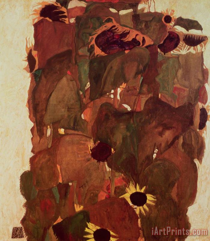 Egon Schiele Sunflowers II Art Print