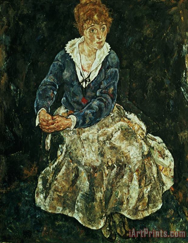 The Artist's Wife Seated painting - Egon Schiele The Artist's Wife Seated Art Print