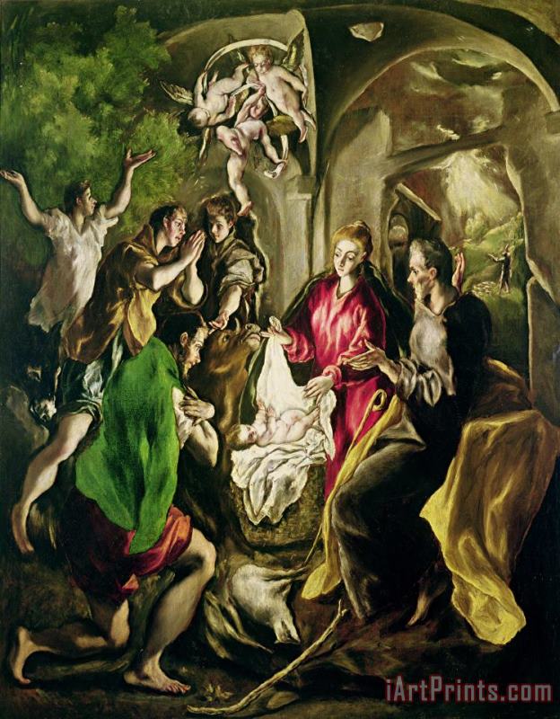 Adoration Of The Shepherds painting - El Greco Domenico Theotocopuli Adoration Of The Shepherds Art Print