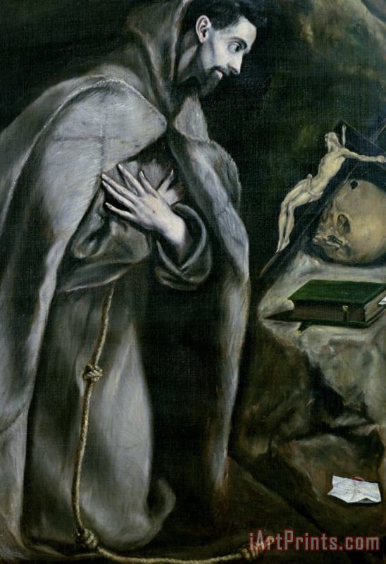 St Francis Of Assisi painting - El Greco Domenico Theotocopuli St Francis Of Assisi Art Print