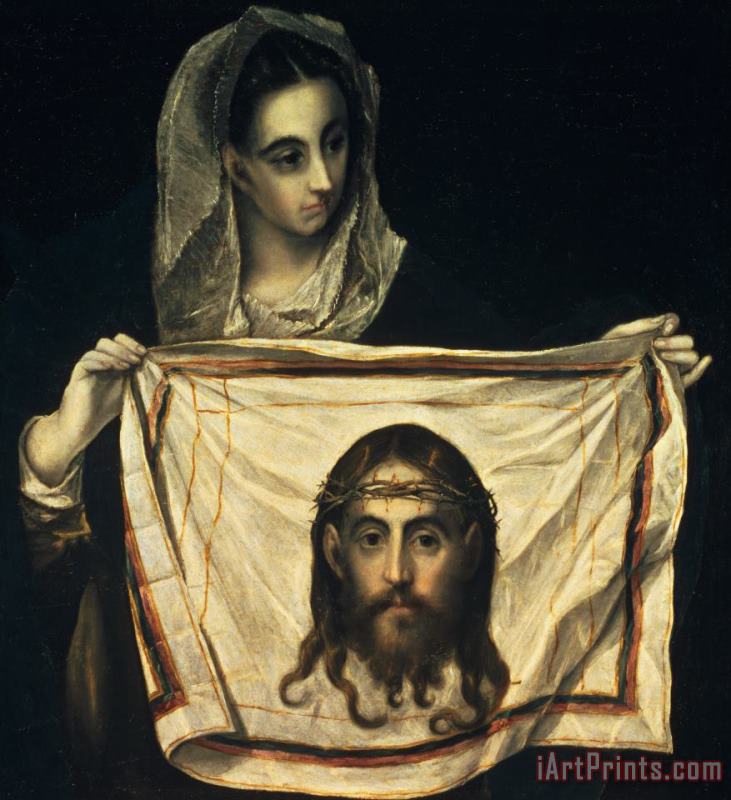 St Veronica With The Holy Shroud painting - El Greco Domenico Theotocopuli St Veronica With The Holy Shroud Art Print
