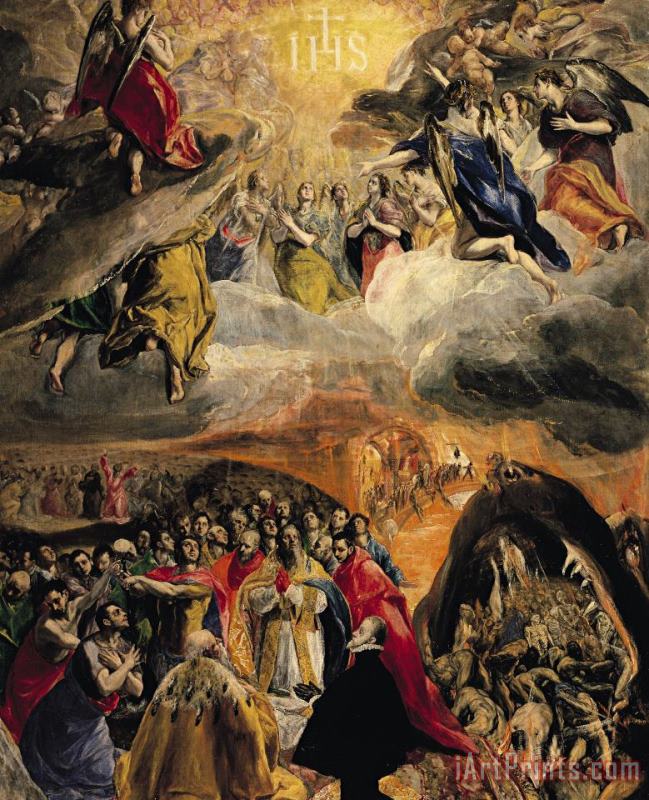 The Adoration Of The Name Of Jesus painting - El Greco Domenico Theotocopuli The Adoration Of The Name Of Jesus Art Print