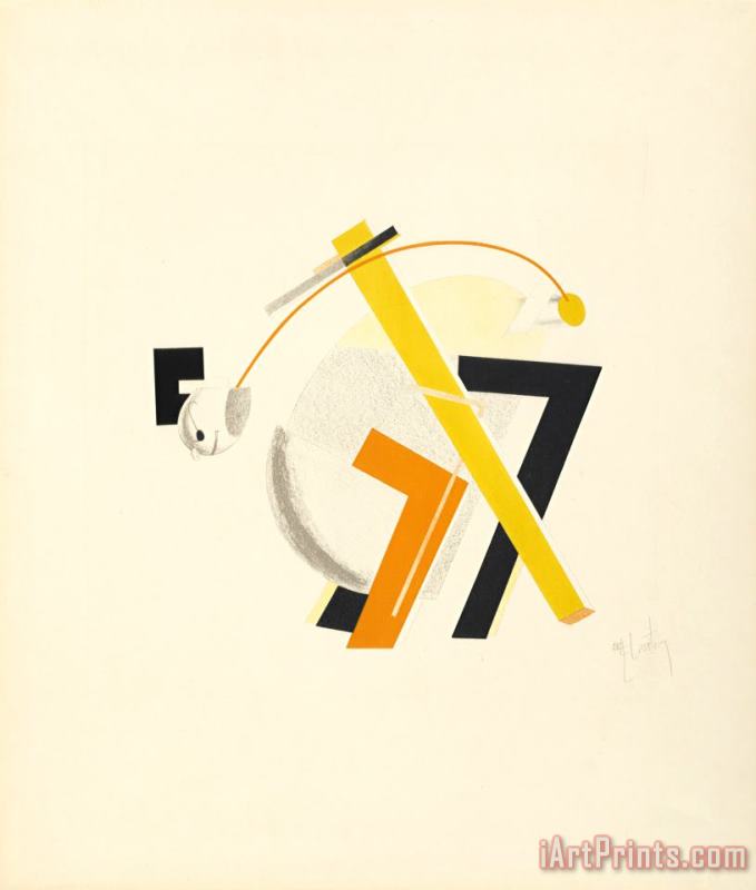 El Lissitzky Old Man, His Head Two Paces Behind Art Painting